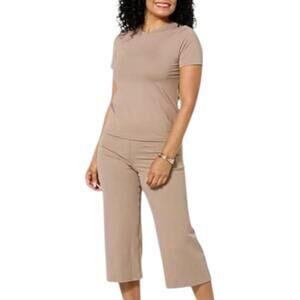 Joy Collection Women's Performance Crew Neck Tee w/Headband Soft Sand - Regular